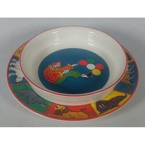 International China Barnum's Animals Child Plate Bowl Nabisco Japan Vintage